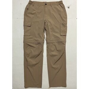 Gash Hao Mens Nylon Convertible Hiking Pants Zip Off 38 X 33 Outdoor Cargo Khaki